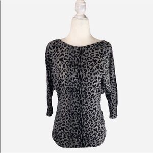 The Limited Black and Gray Leopard Print sweater Small Y2K